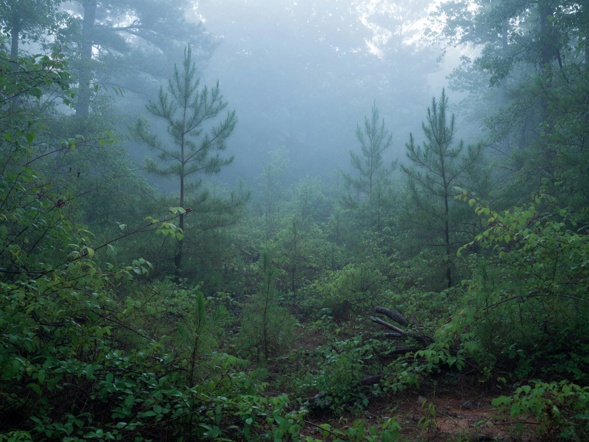 Dense overgrown woodlot ready for raw land clearing