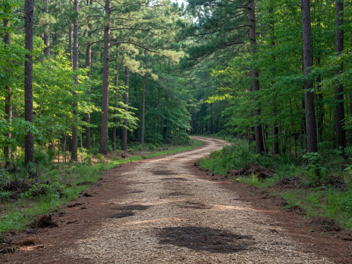 Finished mulched trail for riding walking and hunting